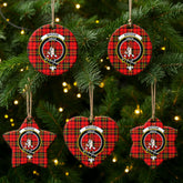 Brodie Modern Tartan Crest Christmas Ceramic Ornament